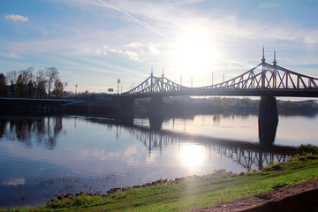 bridge on the waterfront in Tver