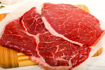 Raw beef steak