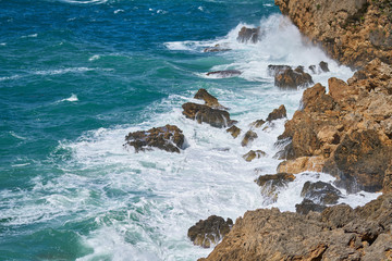 Rocks and waves background