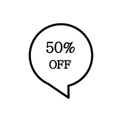 Special offer sale tag. 50% off discount. Vector icon