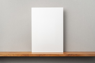 front view of A4 hard paper stand on bookshelf