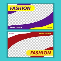 Naklejka premium Fashion Sale Social Media Post Template Banner Design Vector