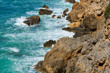 Rocks and waves background