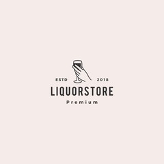 liquor store shop cafe beer wine logo vector icon illustration