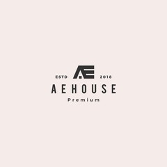 AE house home roof logo vector icon illustration