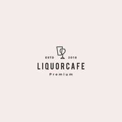 liquor store shop cafe beer wine logo vector icon illustration
