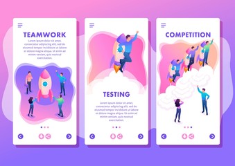 Concept Young Entrepreneurs Compete for Leadership