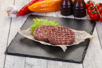 Raw burger cutlet