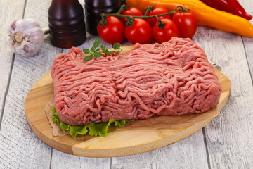Raw turkey minced meat