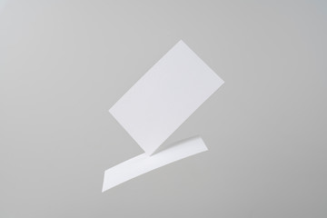 front view of white business card on white