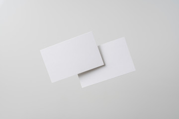 front view of white business card on white