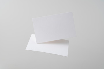 front view of white business card on white