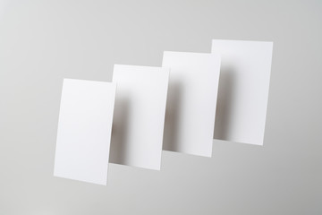front view of white business card on white
