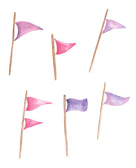 Set of watercolor flags