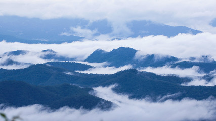 clouds in the mountains