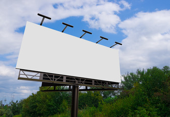 3D rendering of blank billboard (empty advertisement) isolated on white background - mock up template