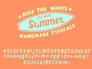 Summer Font. Fresh font which is perfect for creating inscriptions on the summer theme.	