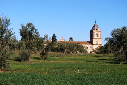 View of the former San Isidoro del Campo monastery, Santiponce, Italica, Seville, Spain.