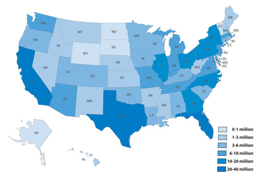 Map Of The United States By Population