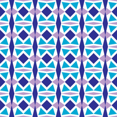 Geometric seamless pattern with triangles and rhombs in cold colors. Vector texture