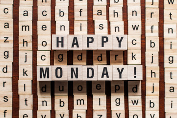 Happy monday word concept