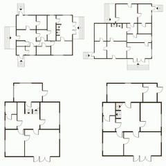 Architectural blueprint in top view background. Vector technical project background illustration