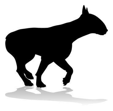 A detailed animal silhouette of a pet dog