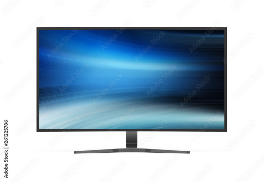 Poster Modern computer monitor mockup isolated on white 3d rendering