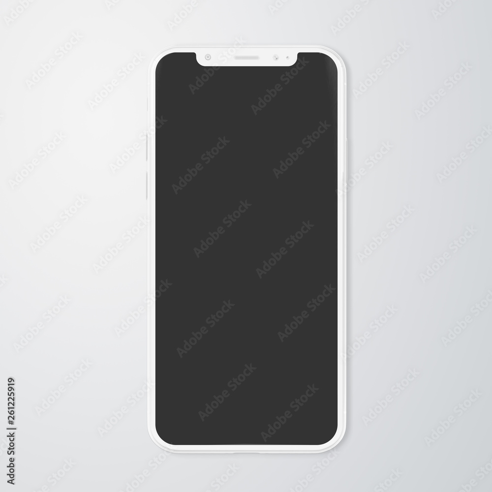 Poster white modern smartphone mockup isolated on white 3d rendering