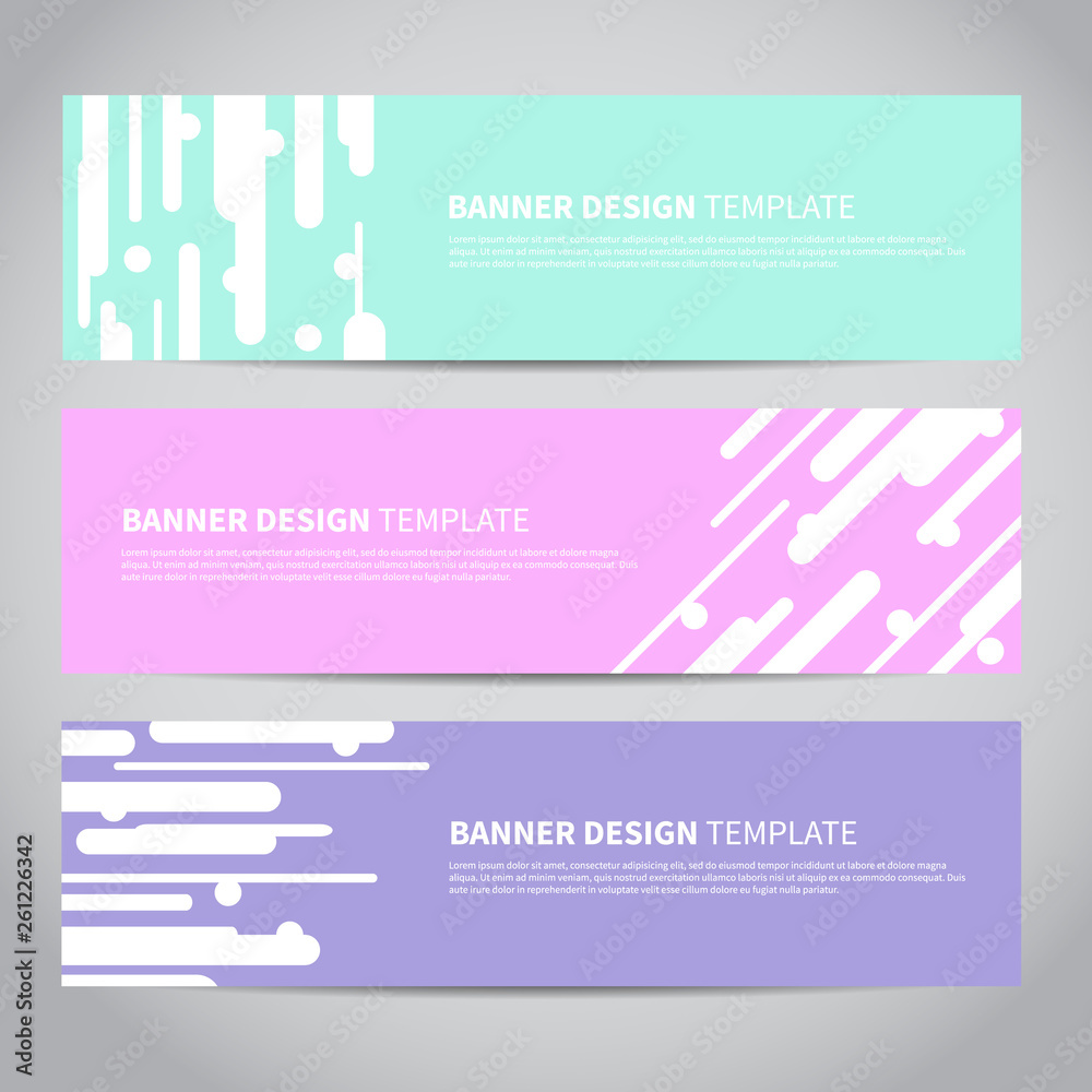 Wall mural banners vector design or headers web template with abstract geometric trendy background