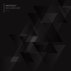 Fototapeta premium Abstract technology black geometric triangles shape overlapping background.