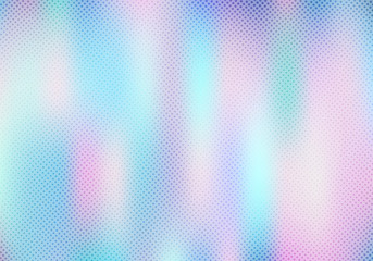Abstract smoot blurred holographic gradient background with halftone texture effect. Hologram  Luxury trendy tender pearlescent. - obrazy, fototapety, plakaty