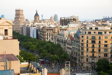 Fototapeta premium Architecture of Passeig de Gracia in summer day, Barcelona