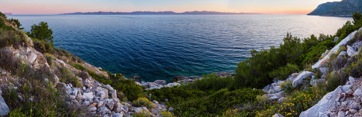 Evening summer coastline (Ston, Croatia)