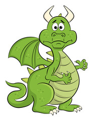 baffled cartoon dragon