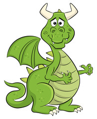 embarrassed grinning cartoon dragon