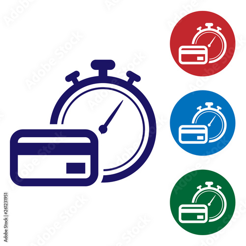 Blue Fast Payments Icon On White Background Fast Money Transfer - 