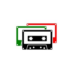 Tape cassette icon or logo