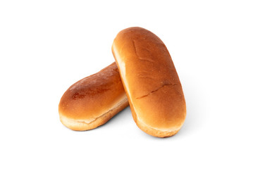 Hot dog buns isolated on white background. 