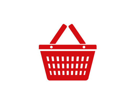 supermarket shopping basket vector icon