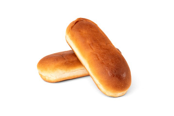 Hot dog buns isolated on white background. 