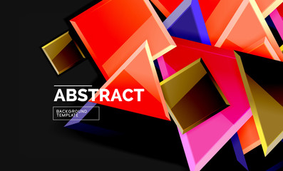 Glossy squares and triangles geometric backgrounds