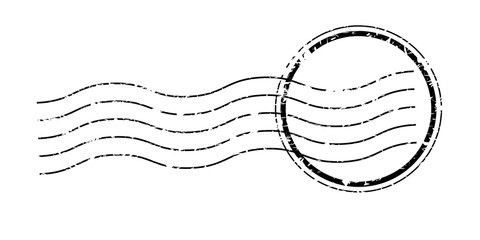 Vintage postage stamp cancellation. Shipping mark trace.