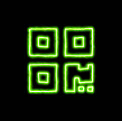 green neon symbol qrcode