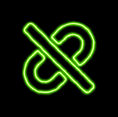 green neon symbol unlink