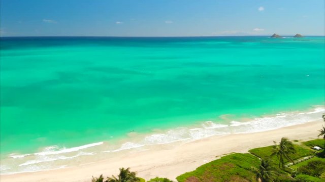 Aerial of Kalama Beach in Hawaii
