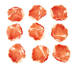 coppa di parma isolated on white