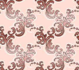 Baroque seamless pattern. Classical luxury old fashioned classic ornament, royal victorian seamless texture for wallpapers, textile, wrapping. Exquisite floral baroque template.