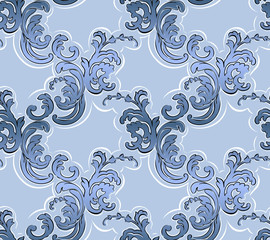 Baroque seamless pattern. Classical luxury old fashioned classic ornament, royal victorian seamless texture for wallpapers, textile, wrapping. Exquisite floral baroque template.