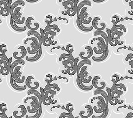 Baroque seamless pattern. Classical luxury old fashioned classic ornament, royal victorian seamless texture for wallpapers, textile, wrapping. Exquisite floral baroque template.